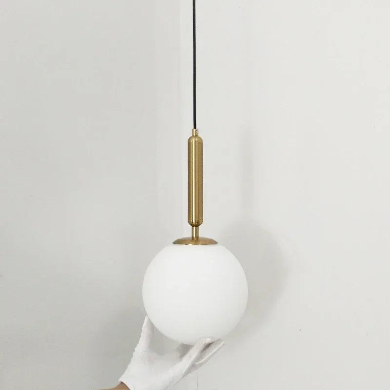 DecorBites™ Gold Glass Ball Pendant Lamp for Luxurious Dining Room & Bedroom Decor