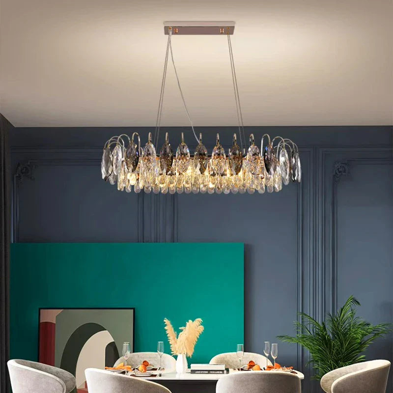 DecorBites™ Crystal Chandelier Pendant Light for Living Room Bedroom Ceiling - Indoor Luxury Lighting
