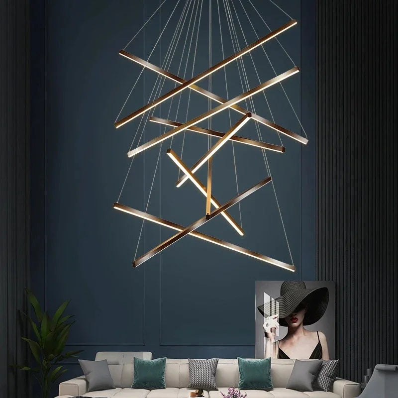 DecorBites™ LED Black Ceiling Chandelier for Kitchen Stair Hall Living Dining Room Fixture