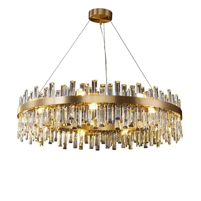 DecorBites™ Crystal LED Chandelier for Luxurious Living & Dining Spaces
