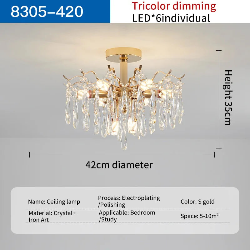 DecorBites™ Crystal Chandelier | Luxury Living Room Light | Creative Elegant Lighting