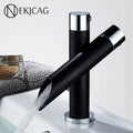 DecorBites™ Black Basin Faucet: Cold/Hot Water Mixer for Deck Sink, Water-Saving Crane