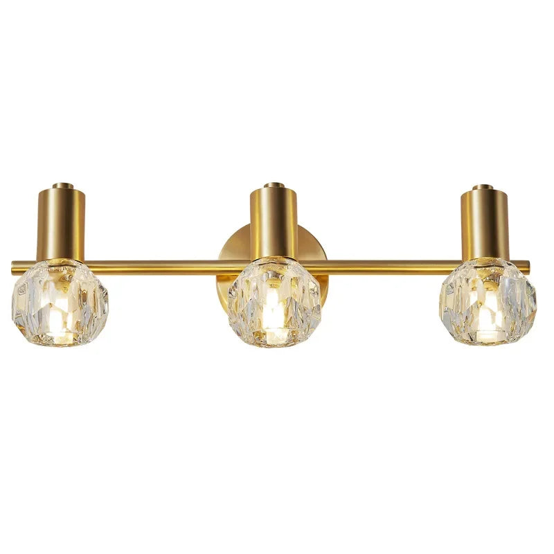 DecorBites™ Gold Crystal Wall Lamp Study Bedroom LED Light Fixture Modern Luxe Decoration