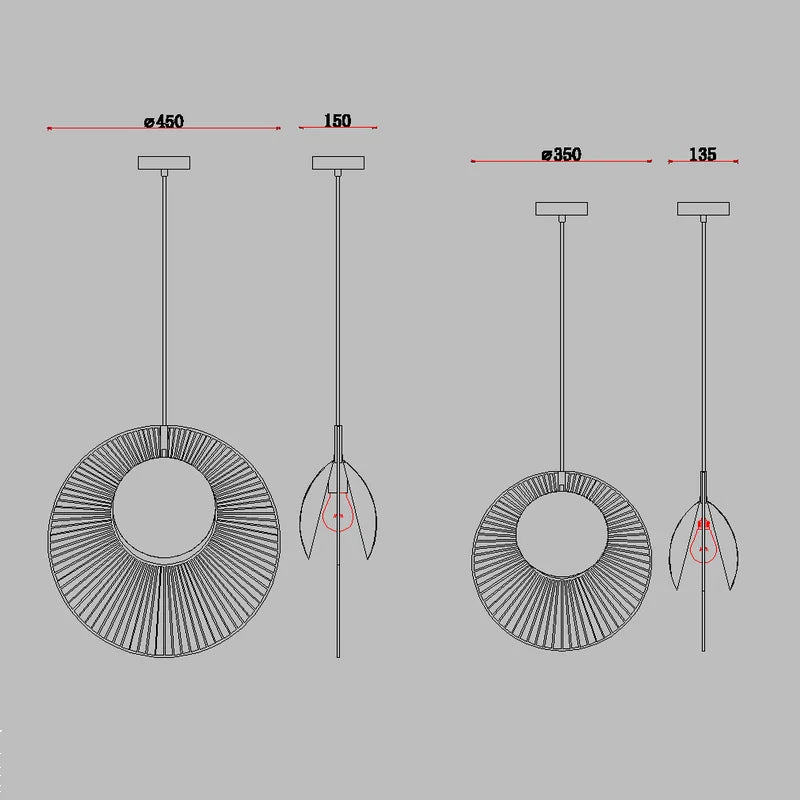 DecorBites™ LED Oyster Pendant Lamp: Adjustable Hanging Light for Loft Bedroom Decor