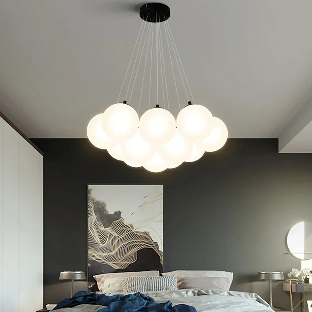 DecorBites™ Bubble Glass Ball Pendant Lights Chandelier for Living Room Bedroom Kitchen Kids G9 LED