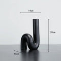 DecorBites™ Black Pipe Geometric Resin Twist Knot Figurine - Home Decor Accessory