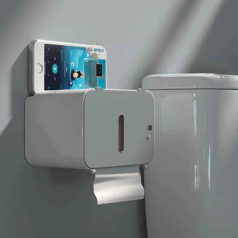 DecorBites™ Induction Toilet Paper Holder Shelf for Bathroom Accessories