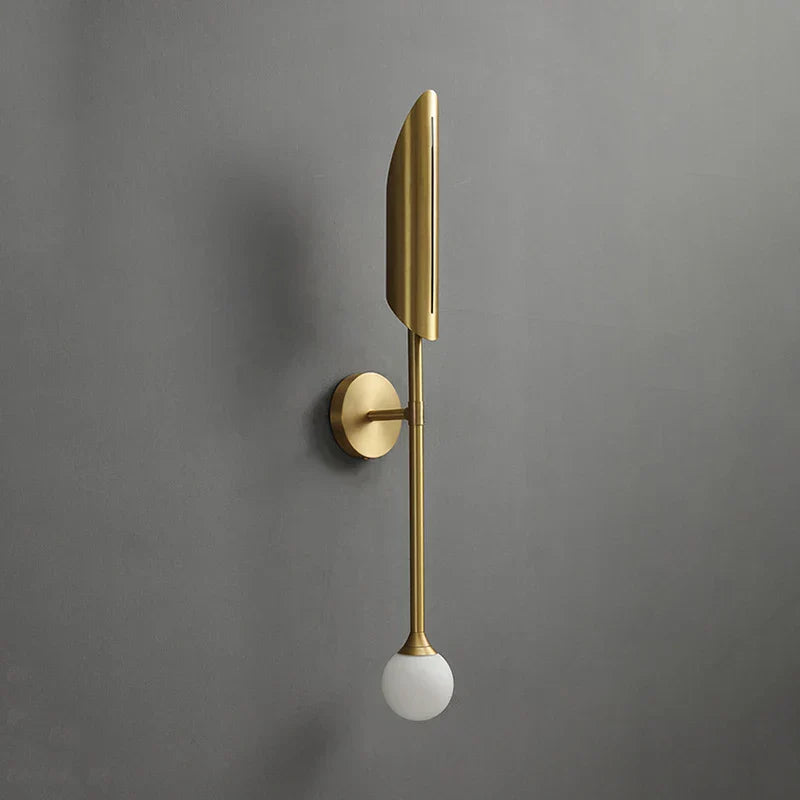 DecorBites™ Golden Metal Glass Wall Lamp | Up Down Sconce Spotlight for Bedroom and Living Room