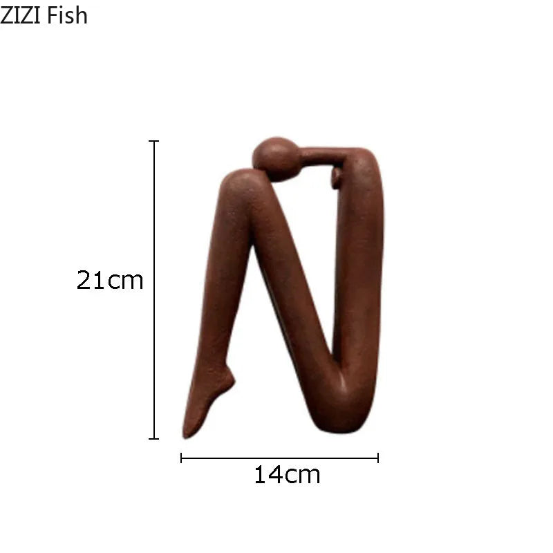 DecorBites™ Abstract Figure Resin Sculpture Desk Decor Modern Home Ornament