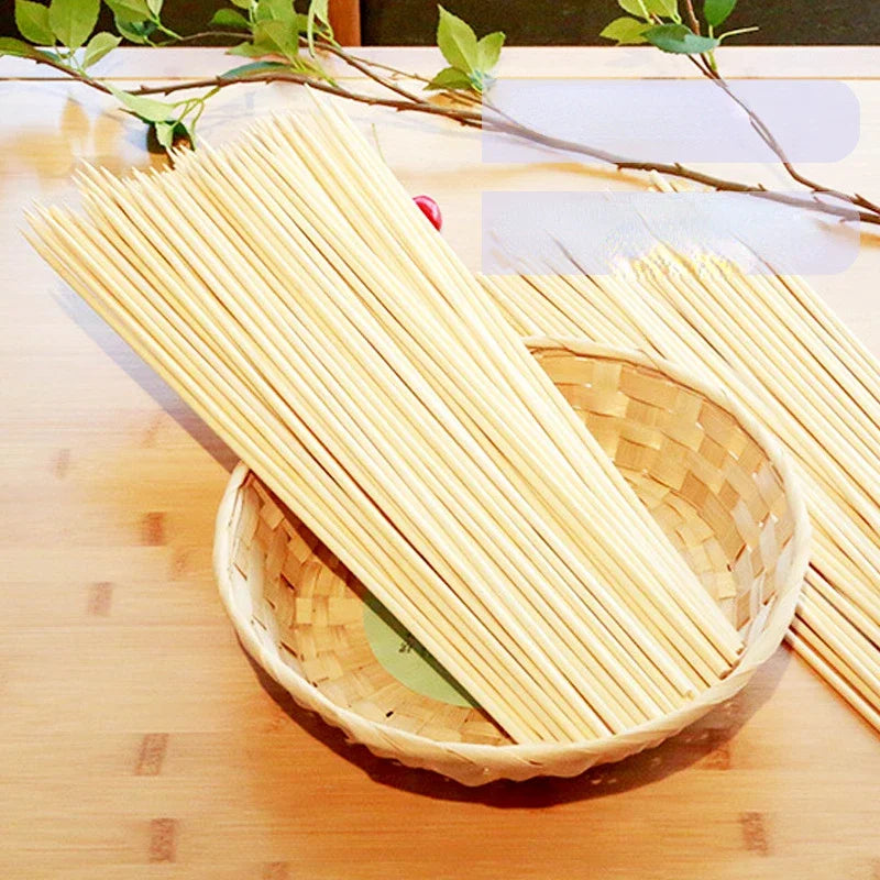 DecorBites™ Bamboo BBQ Skewers 100pcs - Catering Grill Camping Meat Tool Eco-Friendly