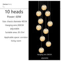 DecorBites™ LED Glass Ball Chandelier for Duplex Villa Living Room