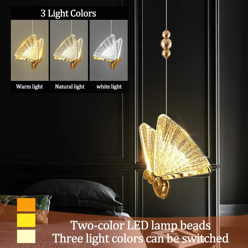 DecorBites™ Butterfly Led Pendant Lights for Bedside Living Dining Room Kitchen