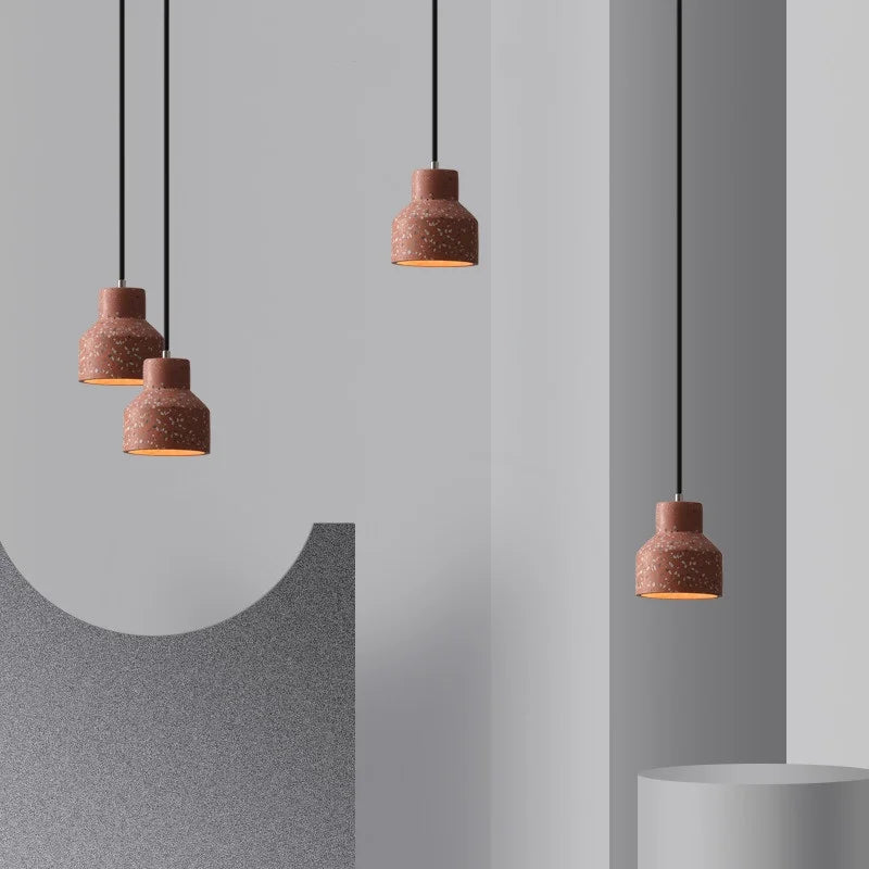 DecorBites™ Terrazzo Stone LED Pendant Lamp for Industrial Loft, Bar, Coffee, Living Room.
