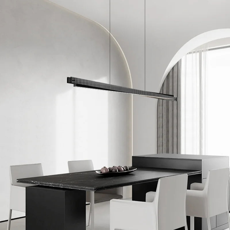 DecorBites™ Bar Shape Glass & Aluminum Chandelier: High-end Nordic Pendant Light for Luxury Ambiance