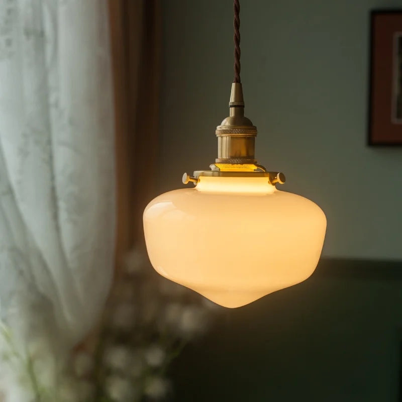 DecorBites™ Glass LED Pendant Lamp: Nordic Minimalism for Bedroom, Living Room, Kitchen & More