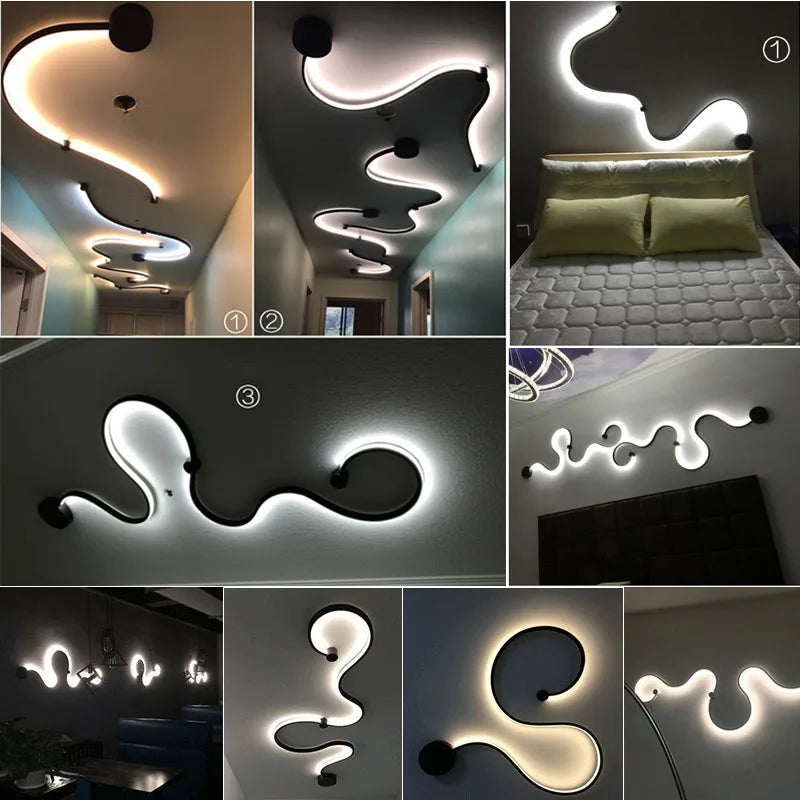 DecorBites™ Contemporary Acrylic Wall Lamps in White/Black Iron for Home Decor