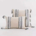 DecorBites™ Blue Grey Stripe Tufted Cushion Cover 45x45cm/30x50cm for Home Decoration