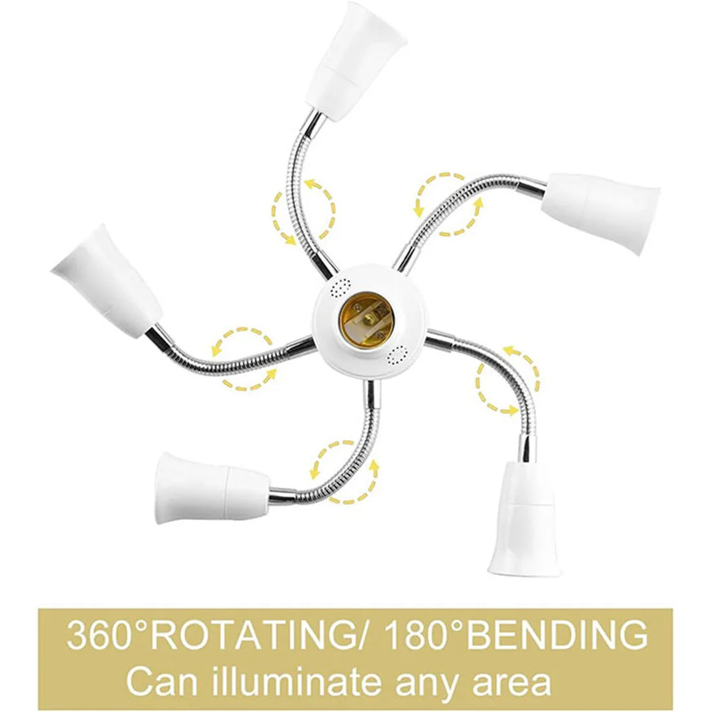 DecorBites™ 6-in-1 E26 E27 Light Splitter Socket Adapter for LED Bulbs