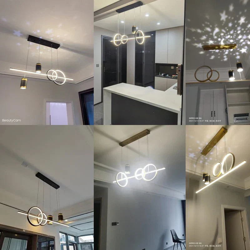 DecorBites™ Black Nordic Style LED Pendant Lights for Living Room Dining Room Lighting