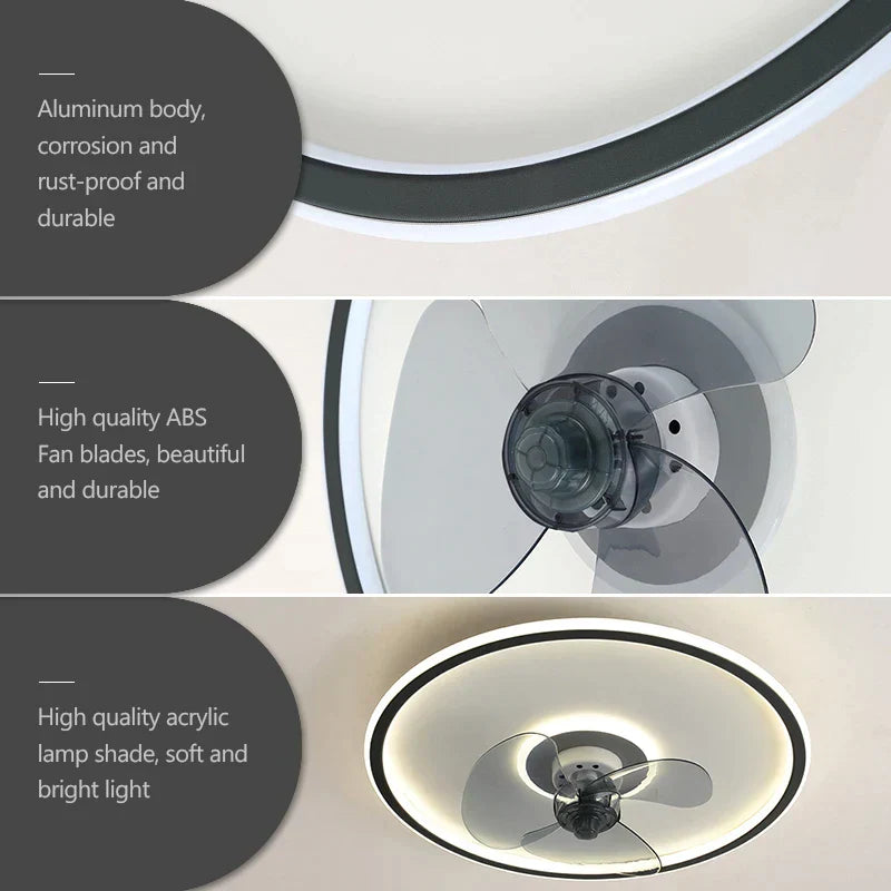 DecorBites™ Ceiling Fan with LED Light & Remote Control, Ideal for Home Bedroom and Living Room
