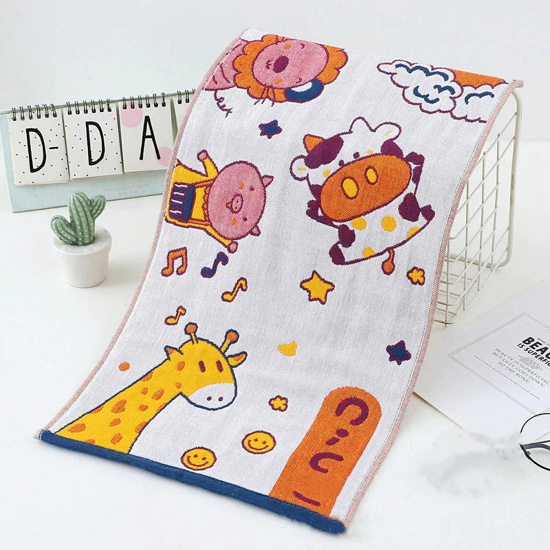 DecorBites™ Cat Gauze Hand Towels - Set of 4 | 100% Cotton, 35*40cm | Bathroom & Kitchen Essentials