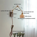 DecorBites™ Ceramic LED Wall Light Rotatable Walnut Bedside Lamp