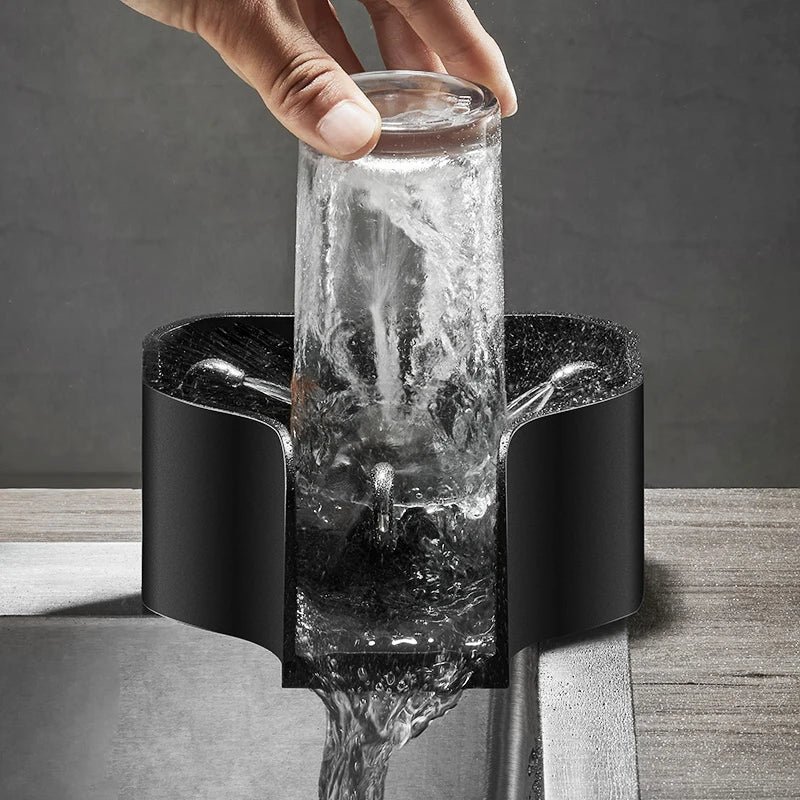 DecorBites™ Glass Cup Washer: High Pressure Kitchen Sink Rinser for Home Bar Cleaning