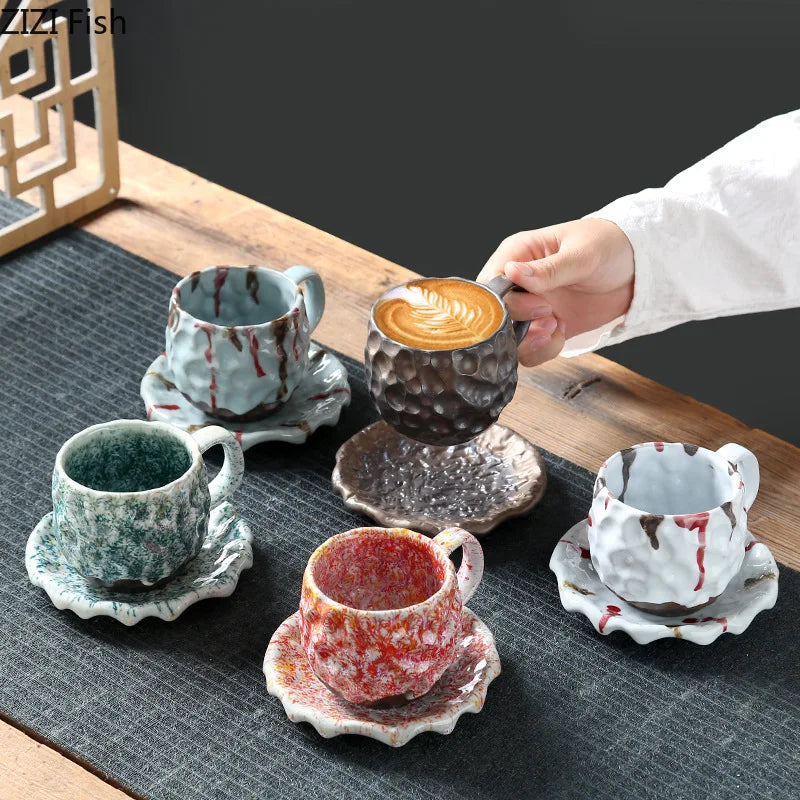 DecorBites™ Hammer Pattern Porcelain Mugs, Set of 2