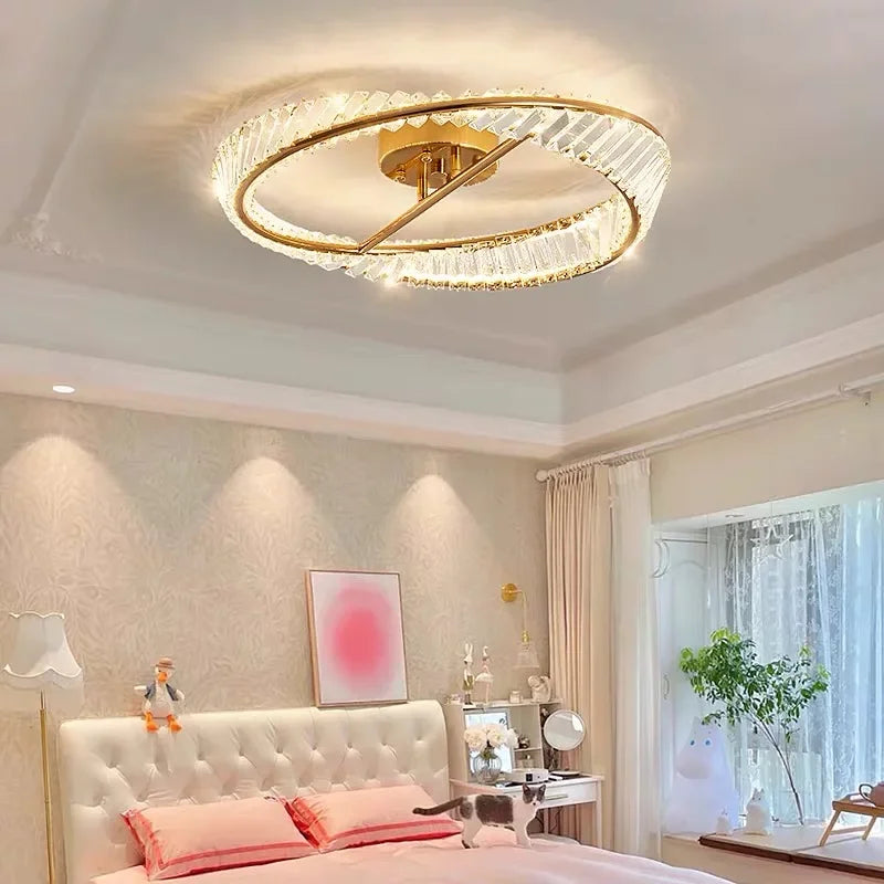 DecorBites™ Crystal LED Chandelier: Luxury Modern Bedroom & Living Room Ceiling Light