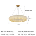 DecorBites™ Crystal Loft Chandelier: Modern Luxury Circle Pendant Lamp for Living Room Lighting