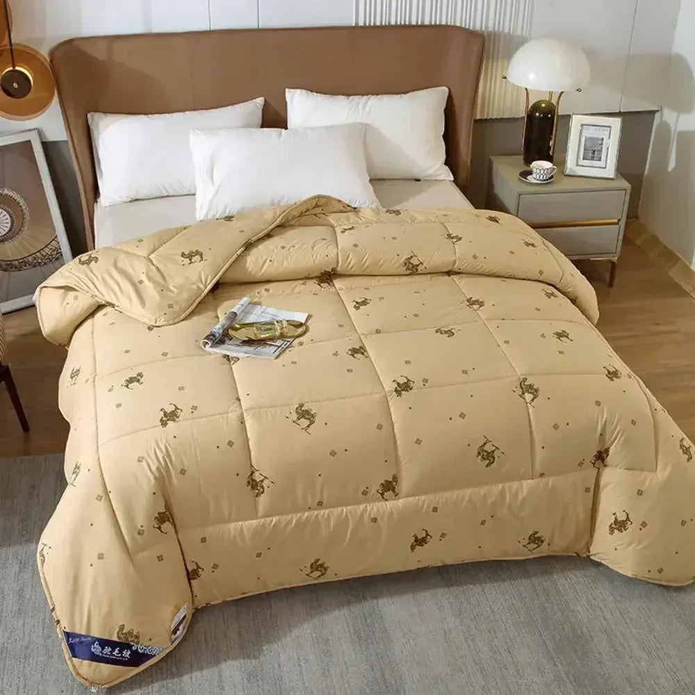 DecorBites™ Camel Hair Quilted Blanket Comforter Single King Size