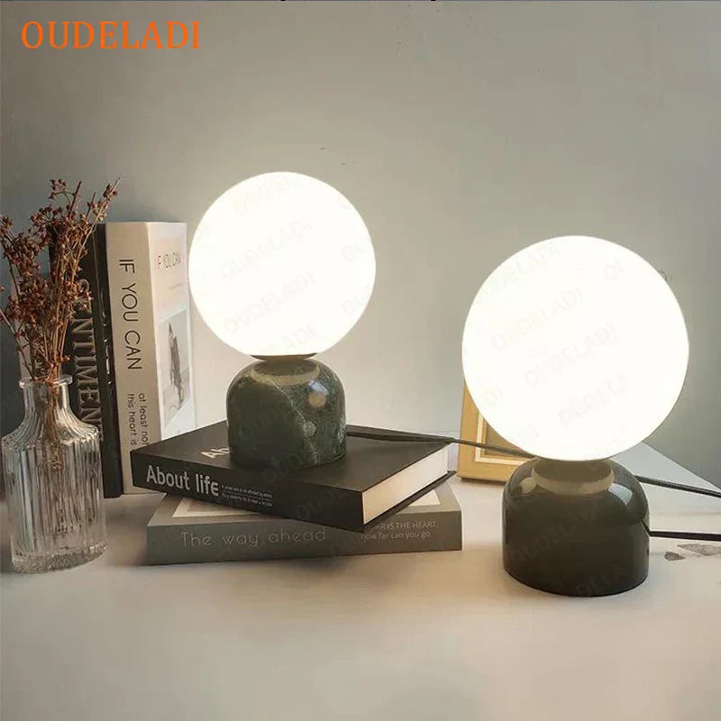DecorBites™ LED Glass Ball Table Lamp for Home Decor & Bedroom, Study, Living Room Lighting
