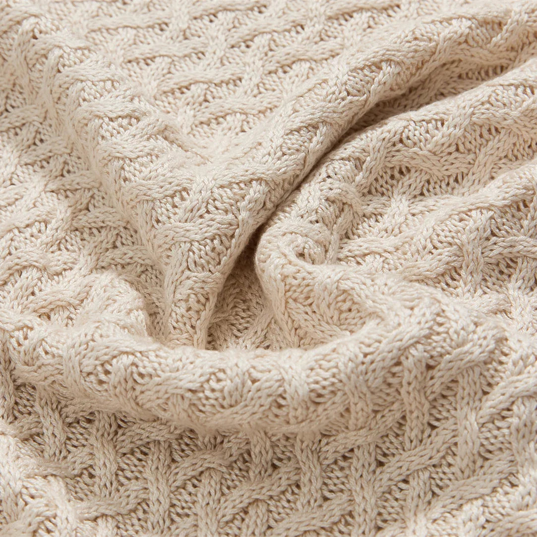DecorBites™ Cool Summer Air Conditioning Blanket - Beige Wine Nordic Decorative Throw