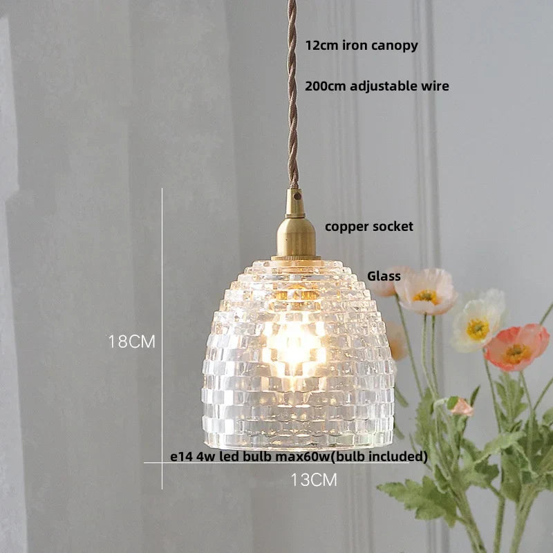 DecorBites™ Copper Glass LED Pendant Lamp: Modern Nordic Kitchen Dining Room Lighting