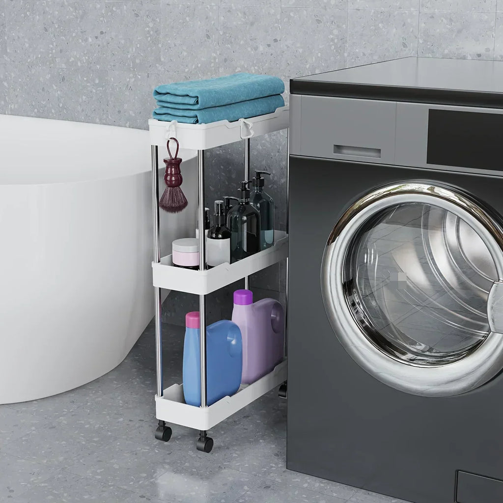 DecorBites™ Bathroom Storage Rack with Wheels - Multi-Purpose Rolling Utility Cart