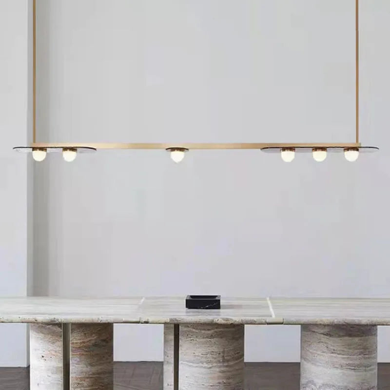 DecorBites™ Gray Glass LED Chandeliers: Modern Art Deco Lighting for Dining Room, Kitchen & Parlor