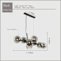 DecorBites™ Black Gold Molecule Glass Ball Chandelier Modern Loft Lamp Living Room Kitchen Island Light