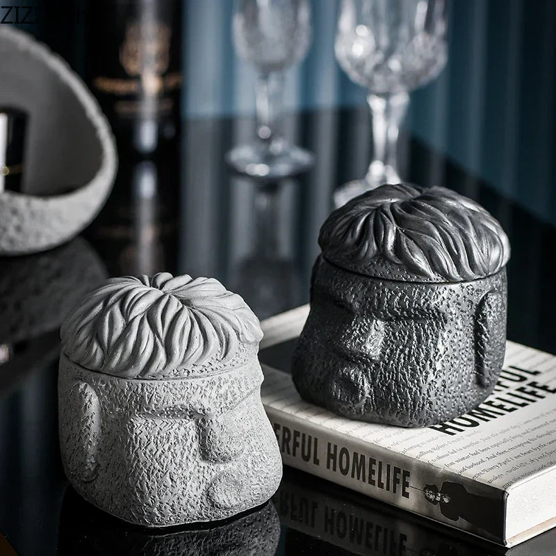 DecorBites™ Abstract Figure Portraits Cement Ashtray Smoking Accessories Gift