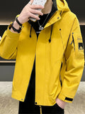 Autumn Lightweight Hooded Cargo Jacket Men Outdoor Windproof Coats Man Korean Fashionable Handsome Casual Hiking Jackets for Men