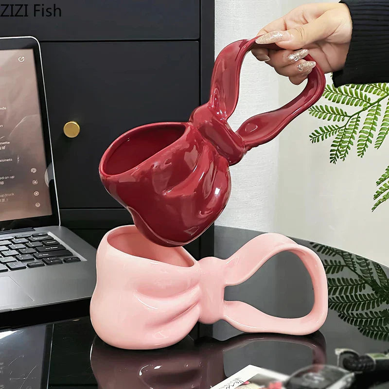 DecorBites™ Bowknot Ceramic Coffee Mug Tea Cup Juice Container