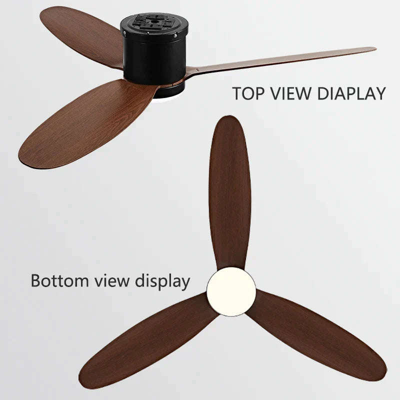 DecorBites™ Black DC Ceiling Fan Light with Remote Control and LED Chandelier