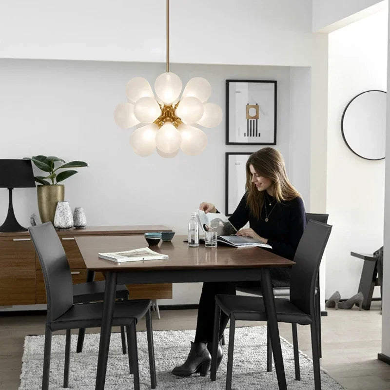DecorBites™ Glass Bubble Chandelier Ceiling Pendant Light for Modern Living Room Decor