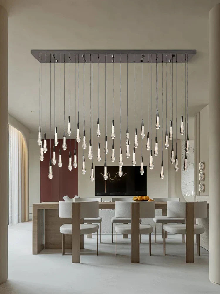 DecorBites™ Crystal Ceiling Pendant Lights for Dining Room, Luxury Designer Foyer Decor Lighting