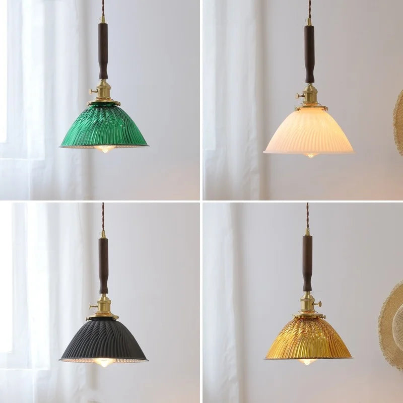 DecorBites™ Green Glass LED Pendant Lights Kitchen Bar Nordic Modern Hang Lamp