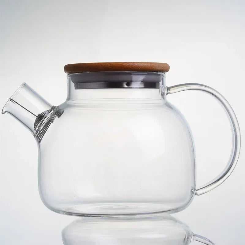 DecorBites™ Glass Teapot with Infuser for Tea Brewing - 1000ml Heat Resistant Water Pot