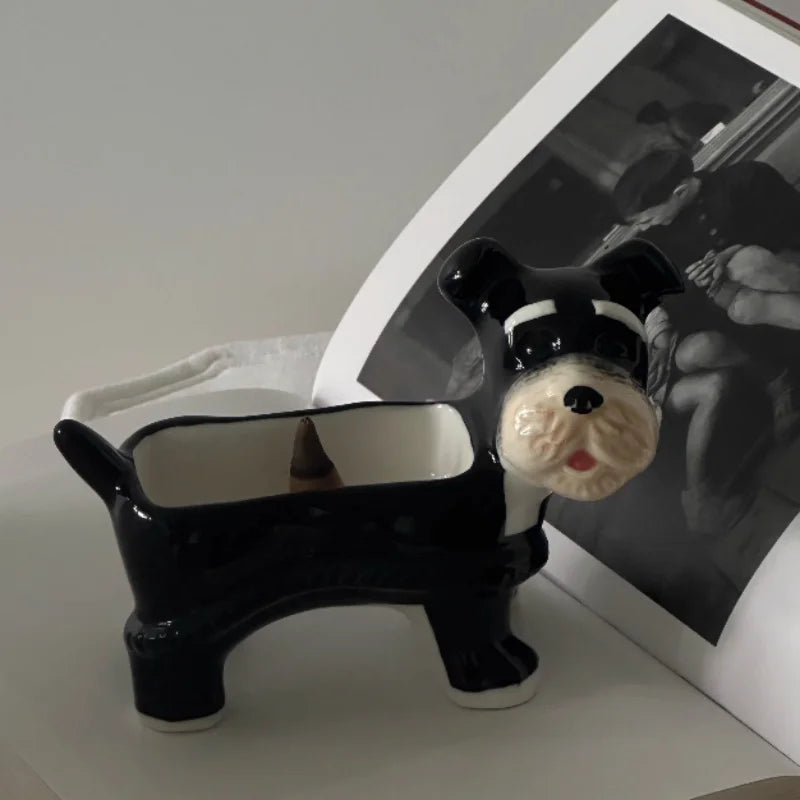 DecorBites™ Cartoon Puppy Schnauzer Ceramic Storage Tray Home Decoration