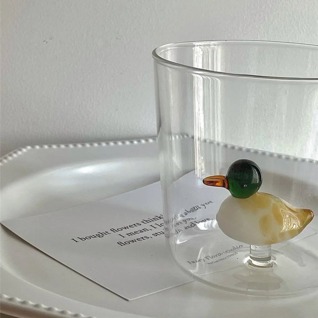 DecorBites™ Cactus Bunny Duckling Glass Cup - Table Decor Drinkware