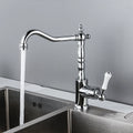 DecorBites™ Black Antique Kitchen Faucet Single Lever Mixer Tap Hot Cold Water Chrome