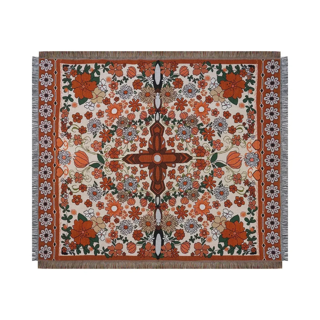 DecorBites™ Boho Floral Sofa Throw Blanket