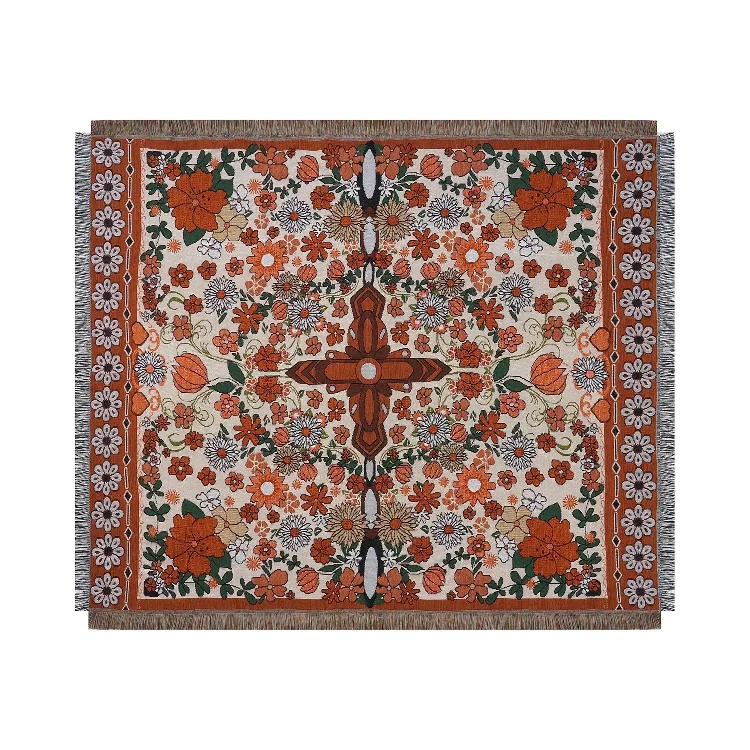 DecorBites™ Boho Floral Sofa Throw Blanket